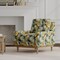 Green Abstract Floral Linen Look Print Upholstery Fabric by The Yard - SKU: Dennis Seaspray